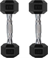 5LB PAIR RUBBER ENCASED DUMBBELLS