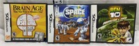 Nintendo DS BrainAge,Space Camp, Ben 10 Games