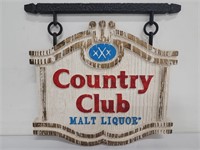 Country Club Malt Liquor Plastic Bar Sign