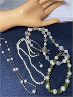 Sterling & Fresh Water Pearl Necklaces + Pendant