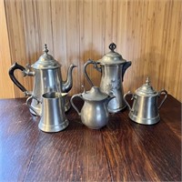 Pewter Tea Pots & Asst