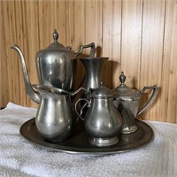 Pewter Tea Pot & Asst