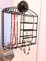 Hanging Jewelry Organizer Wall/Mirror (White)