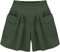 Solid Color Loose Shorts High Waist Outdoor - L