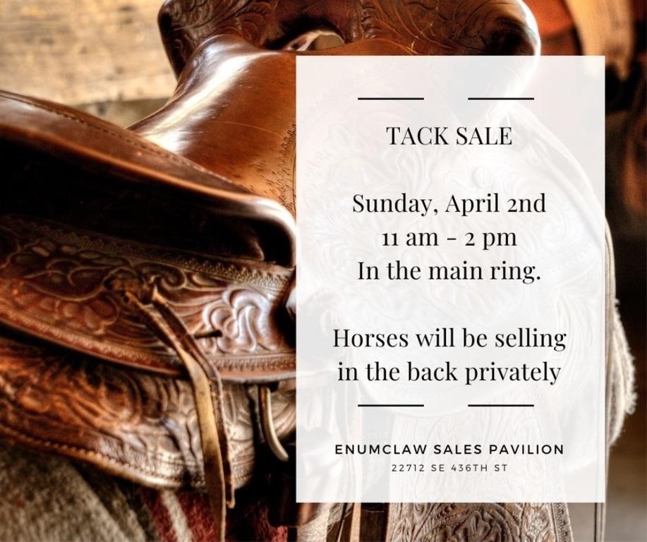 Live Tack Auction April 2nd -  11 am