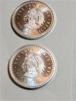 Lot Of 2  1oz. Golden State Mint Silver Aztec.M71