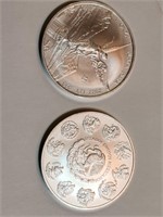 Mexico 2 Silver Coins UNC.M72