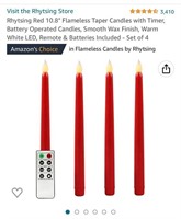 rhytsing red 10.8 flameless taper candles