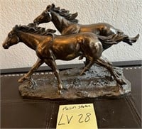 D - RESIN GALLOPING HORSES FIGURINE 9X13" (LV28)
