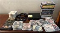 D - LARGE LOT OF DVDS, PLAYER & REMOTE (SL3)