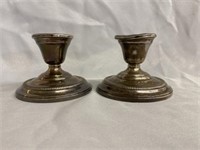 Two Sterling Weight Candleholders