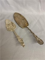 Two Sterling Silver Cake Servers