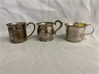 Three Sterling Silver Mugs