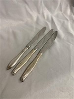 Three Sterling Handled Butter Knives