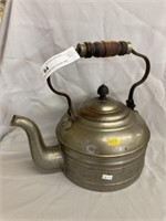 Early Tin Copper Bottom Gooseneck Teapot