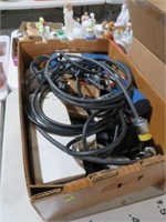 BOX LOT OF MISC PLUMBING AND ELECTRICAL SUPPLIES