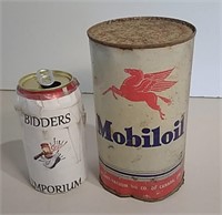Mobiloil Motor Oil Can