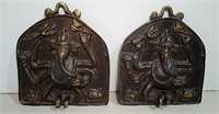Two Brass Ganesha Wall Hangings