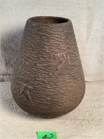 Vintage Art Pottery vase with FIshermen design