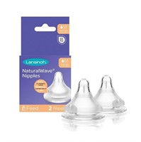 Lansinoh NaturalWave Baby Bottle Nipples, Slow Flo