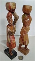 Two Handcarved Women