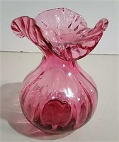 Beautiful Cranberry Glass Vase