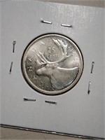 1962 Canada Silver 25 Cents AU55