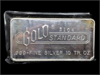 Vintage Egelhard 10oz Silver Bar Gold Standard