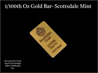 1/100th Gold Bar Scottsdale Mint