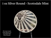 1 Troy Oz Scottsdale Mint .999 Silver Round