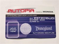 Disneyland Honda Autopia Driver's License BR10B1A