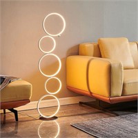 Modern Ring LED Floor Lamp Black