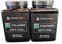 (2) Youtheorymen Collagen 290 Caplets Per Bottle