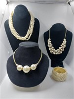 Vintage Peals Costume Jewelry Necklaces and Bangle