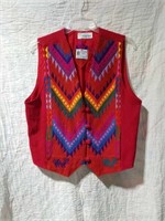 Artes Tipicas "Tecum" Red Embroidered Vest