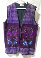Vintage Purple Floral Vest