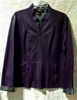 Peck & Peck Purple Leather Jacket