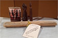Native American Wood Carvings,Basket,Rainstick