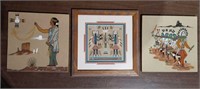 Navajo Sand Paintings Lot Of Three HB17A2
