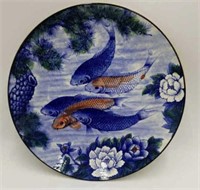 Seshu Kiln -Tara Porcelain Koi Chinoiserie Plate
