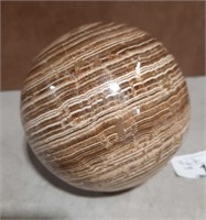 Large Banded Brown Aragonite Sphere.