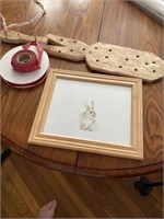 Bunny picture paddle board, and ribbon