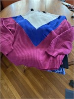 Knit sweater, large short sleeve, black jacket