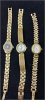 Lot of 3 Gold Toned Women's Watches