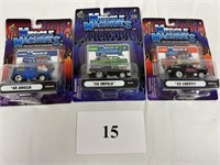 3 Muscle Machines Die Cast Adult Collectible Cars
