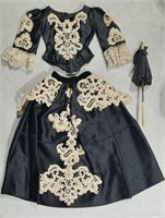 2Pcs French Doll Dress W/Irish Lace&Umbrella.11W3E