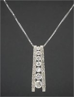 .55 Ct Diamond Journey Pendant Necklace 14 Kt