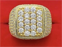 $ 13,890 4.75 Ct Men Diamond Cluster Ring 14 Kt