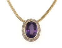 $ 11,900 21.50 Ct Amethyst Diamond Necklace