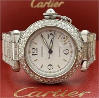 Cartier Pasha 6 Ct Diamond Watch 35 MM